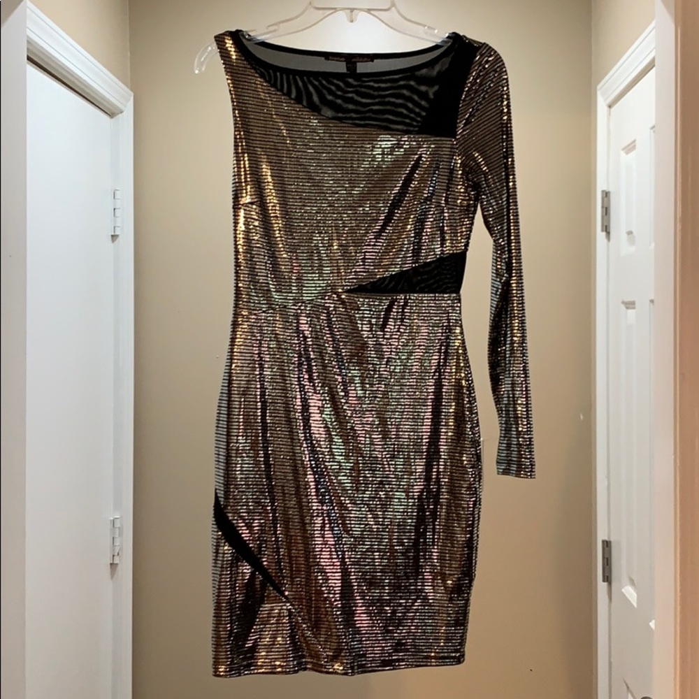Bebe Black Mesh Disco Dress!